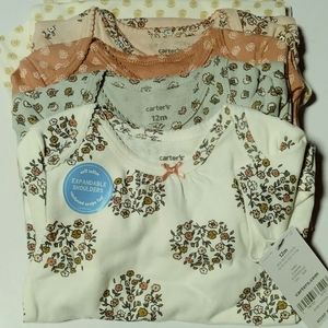 Carters Baby Girl 5 pack Floral Bodysuits